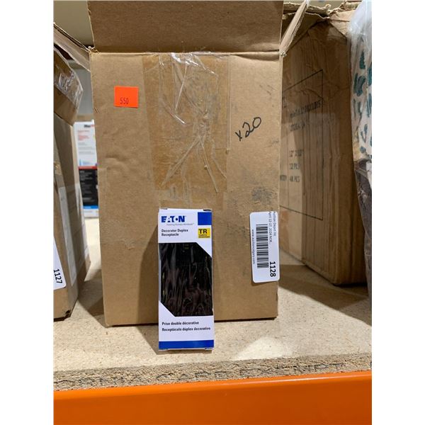 Eaton Deorator Duplex Receptacle Tamper Resistant Black x 20