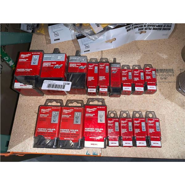 Lot of Milwaukee Annular Cutter Metal Assorted Sizes