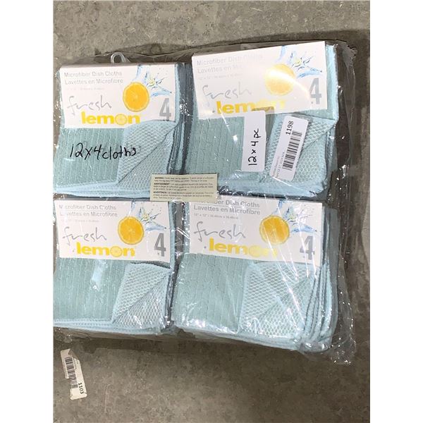 Microfiber 12"x12" Dish Cloths - Light Green 12x4pc