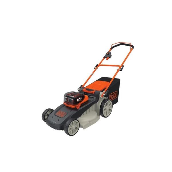 BLACK+DECKER 20-inch 60V Lithium Ion Cordless Electric Walk Behind Push Mower with (2) 2.5Ah Batteri