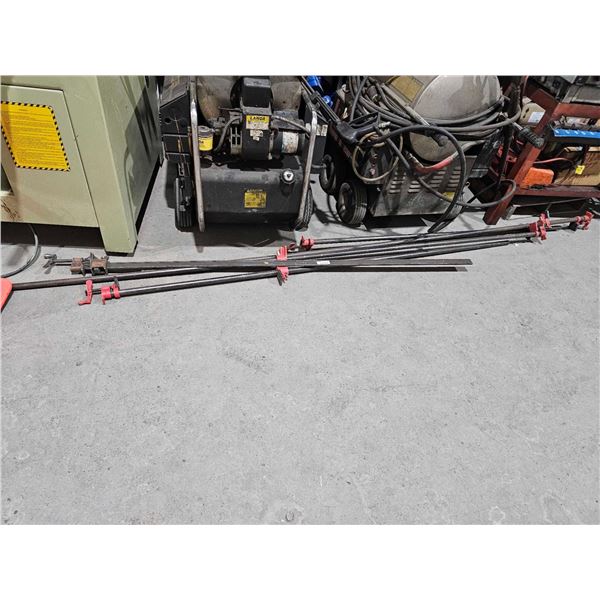 Set of 5 bar clamps ranging in size from 6' to 9'