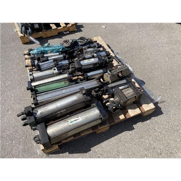 Assorted brands and sizes of hydraulic tie rod style cylinders