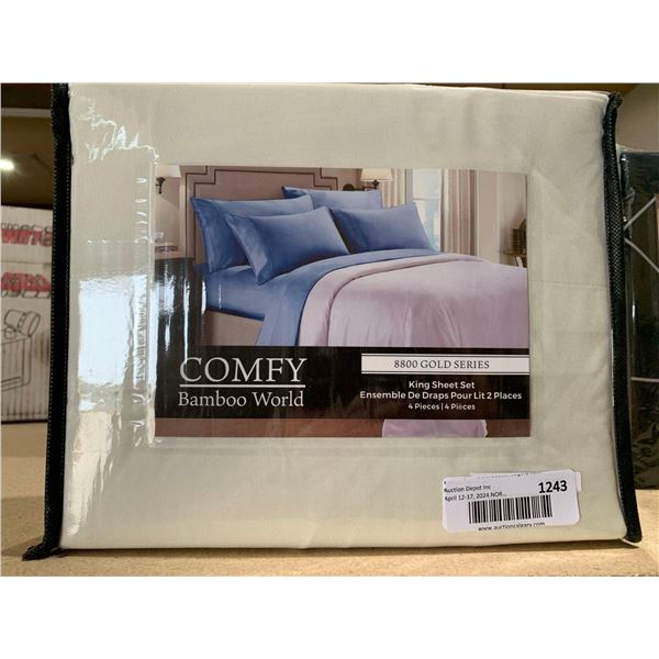 Comfy Bamboo World 4pc Full Sheet Set - King Size