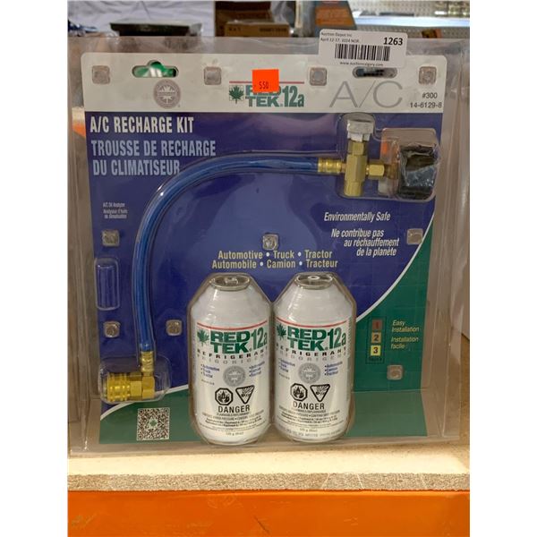 Red Tek 12a air condtioning recharge kit for cars, trucks or tractors