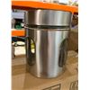 Image 2 : Lot of 3 glass cannisters with stainless steel outer shell