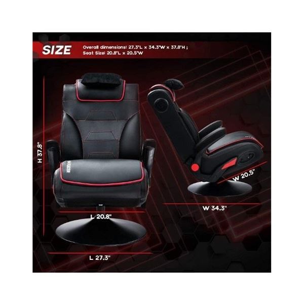 21 Audio Foldable Floor Gaming Chair with Speakers & Subwoofer features a 2.1 audio system with two 