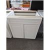 Image 1 : White Bathroom Vanity Base 1 Drawer & Dual Cupboard - 30Lx24Dx35T