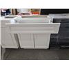 Image 4 : White Bathroom Vanity Base 1 Drawer & Dual Cupboard - 30Lx24Dx35T
