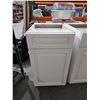 Image 1 : White Bathroom Vanity Base 1 Drawer & Single Cupboard - 18Lx24Dx35T