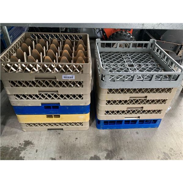 Lot Of Eleven Dish And Flatware Racks