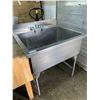 Image 1 : Single Well Stainless Steel Deep Well Commercial sink with faucets
