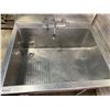 Image 3 : Single Well Stainless Steel Deep Well Commercial sink with faucets