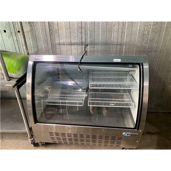 Foster Curved Glass 4ft Deli Display Commercial Cooler on wheels