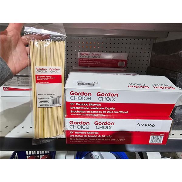 Gordon Choice 10" Bamboo Skewers 4x1000