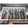 Image 1 : Lot of Assorted Commercial Ice Ceam Scoops with Storage Tray