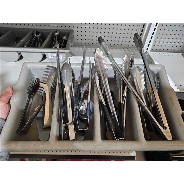 Lot of Assorted Commercial Serving Utensils with Storage Tray
