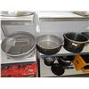 Image 1 : Lot of 3 Commercial Cookware, 2 Large Aluminum Pots & 1 Large Sifter/Strainer