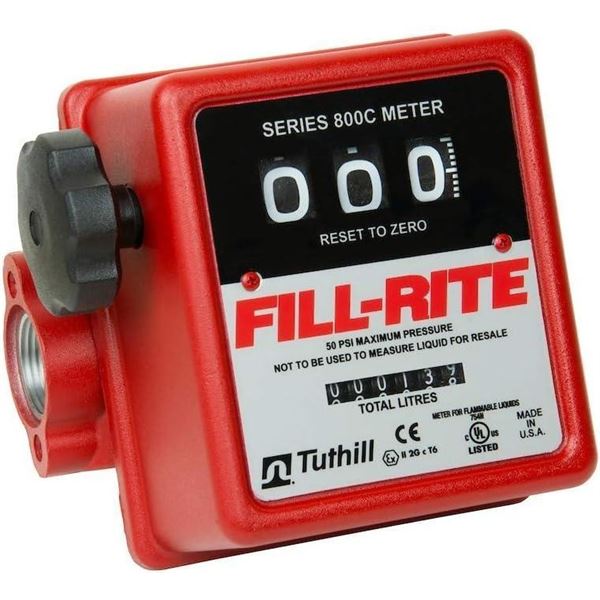 Fill-Rite 807CL1 3 Wheel Mechancial 1" 19-76 LPM Fuel Transfer Meter