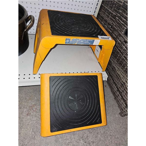 Cramer Task*it 50051PK-82 1UP Folding Step Stool, Yellow - 250 Lb Capacity - Lot of 2
