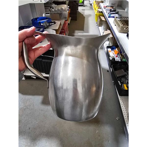 Lot of 3 Stainless Steel Commercial Water Pitchers