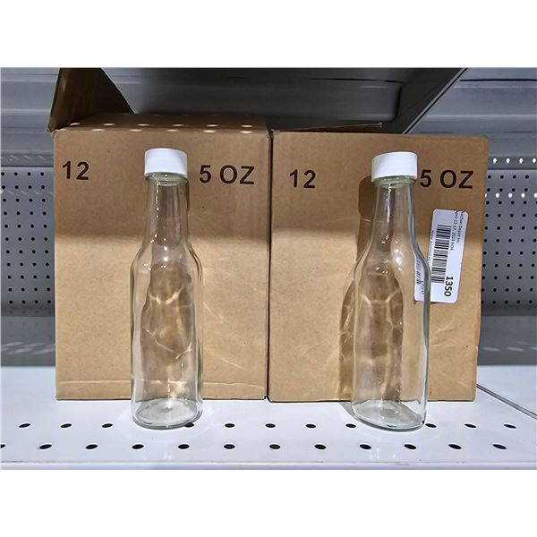 Lot of 24 Empty 5oz Restaurant Condiment Bottles with lids