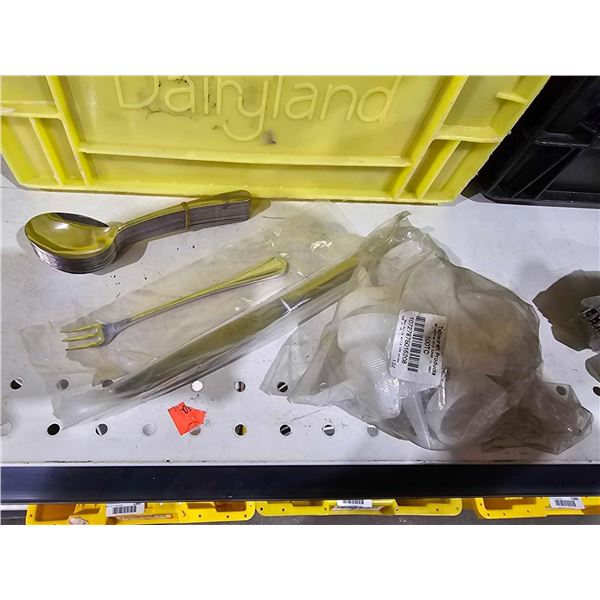 Crate Bulk Lot of Assorted Commercial Flatware