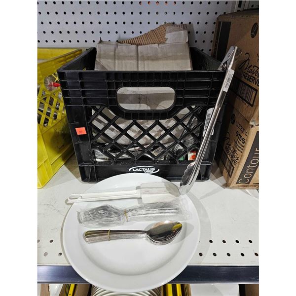 Crate Bulk Lot of Assorted Restaurant Supplies