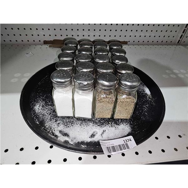 Lot of 20 Salt & Pepper Shakers with Servers Tray  - Restaurant Grade