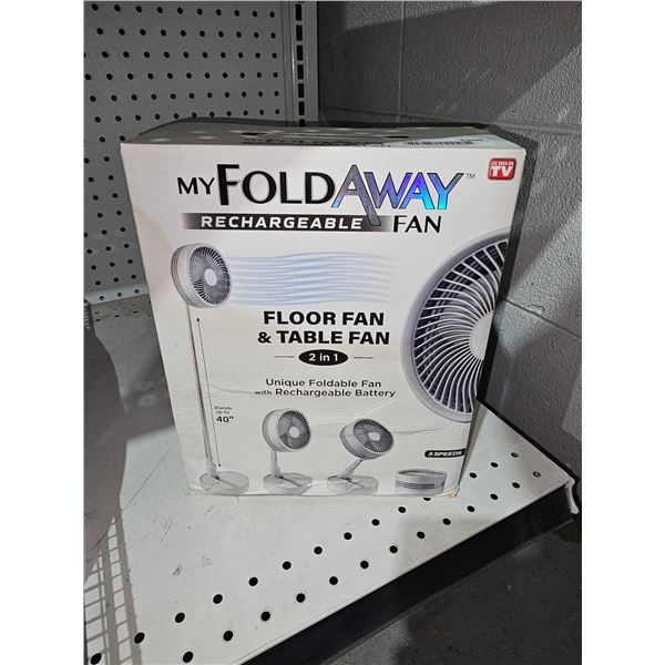 My Fold Away Rechargeable Fan 2-in-1 Floor & Table Fan
