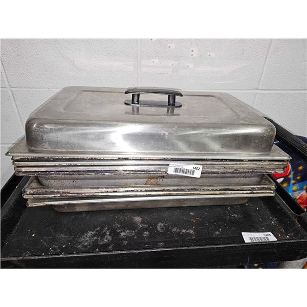 Lot of 8 Assorted Chaffing Pans with 1 lid