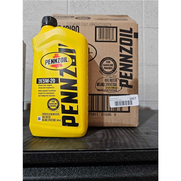 Pennzoil SAE 5W-20 Synthetic Blend Motor Oil 6x946ml