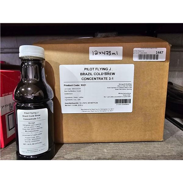 Pilot Flying J Brazil Cold Brew Iced Coffee Concentrate 3:1 12x16floz