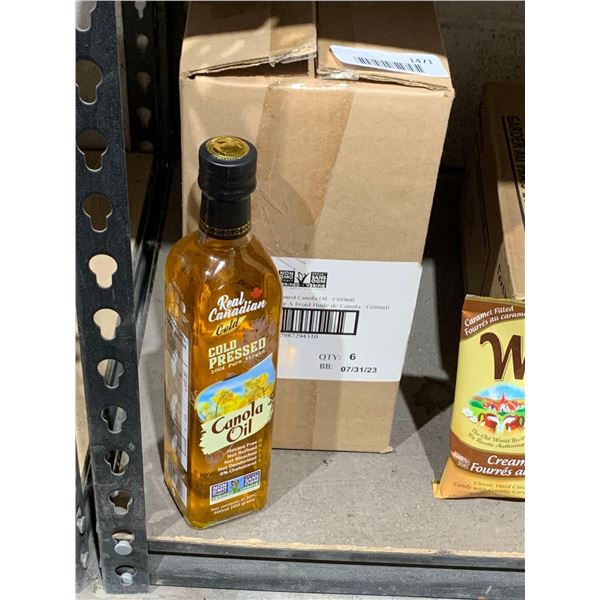 Real canadian 100% pure virgin canola oil 6x500ml