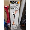 Image 2 : WORX WG119 Electric Grass Trimmer with Tilting Shaft Orange and Black 4.9" x 9.2" x 38.6"