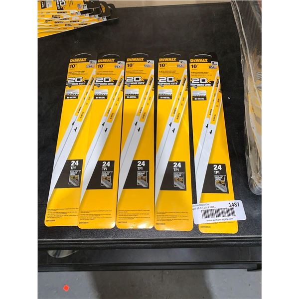 DeWalt bi-metal 10" hacksaw replacement blades, 5 packs of 2 blades, 10 blades total
