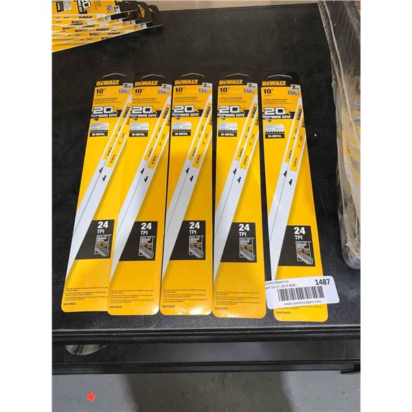 DeWalt bi-metal 10" hacksaw replacement blades, 5 packs of 2 blades, 10 blades total