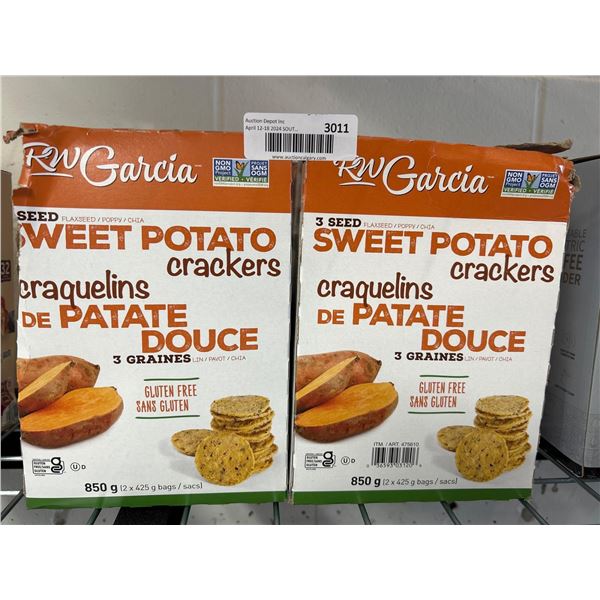 RW Garcia Sweet Potato crackers LOT of 2 x 850g