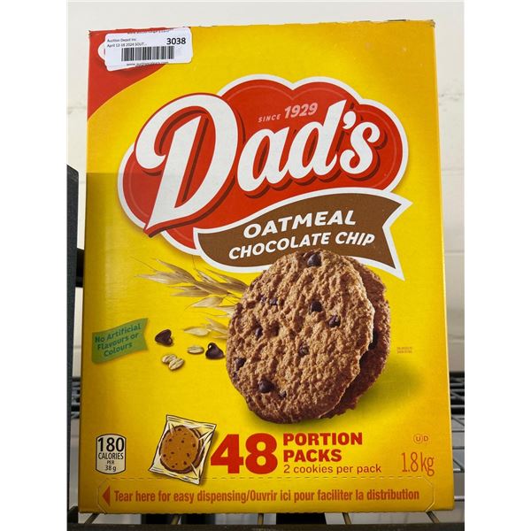 Dads Oatmeal chocolate Chip Cookies 48 count 1.8KG
