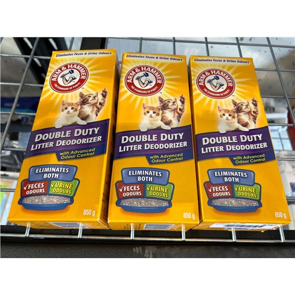Arm & Hammer Double Duty litter deodorizer Lot of 3 x 850g