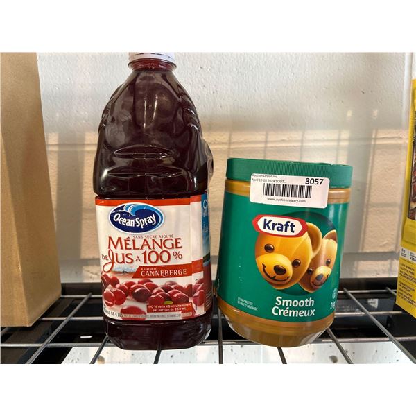 Oceanspray Cranberry Juice and Kraft Peanut Butter LOT