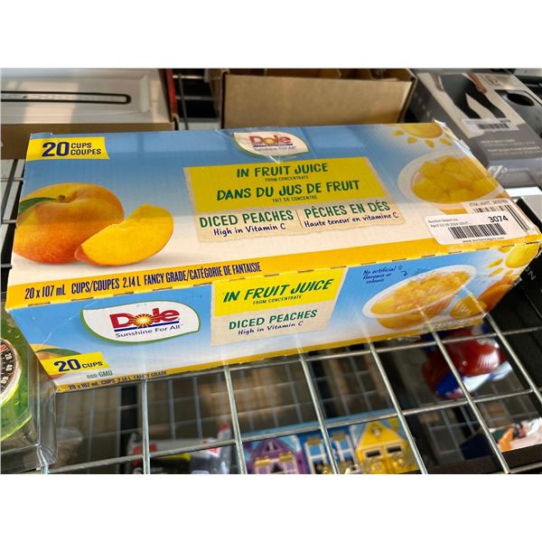 Dole Diced Peaches in Fruit Juice 20 Cups x 107ml