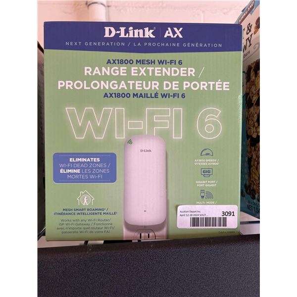 D Link WiFi 6 1800 Mesh Range Extender