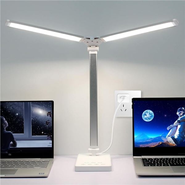 Aluminum Alloy double head LED Desk Lamp