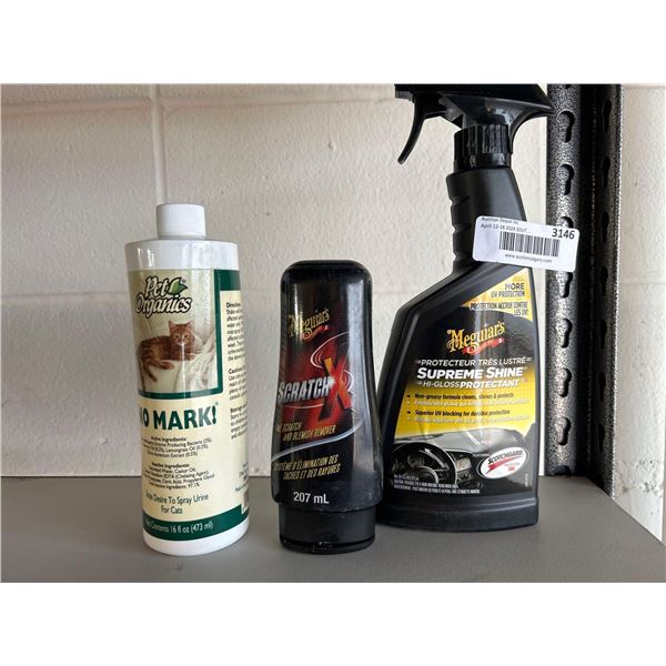 Lot of car polish & pet organics