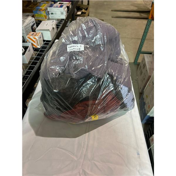 Bag of assorted womens size small clothing, estimated $150 value