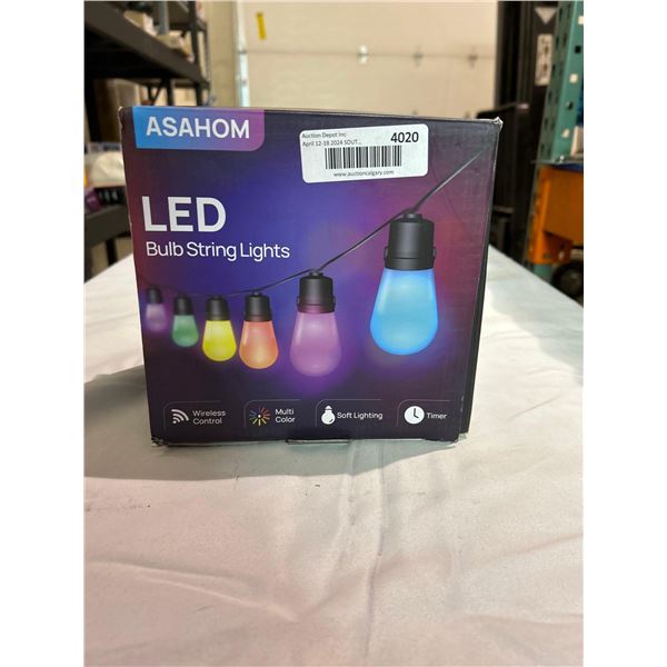 ASAHOM RGB Outdoor String Lights, 48FT Shatterproof Multicolored Patio Lights, Smart APP Control
