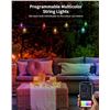 Image 4 : ASAHOM RGB Outdoor String Lights, 48FT Shatterproof Multicolored Patio Lights, Smart APP Control