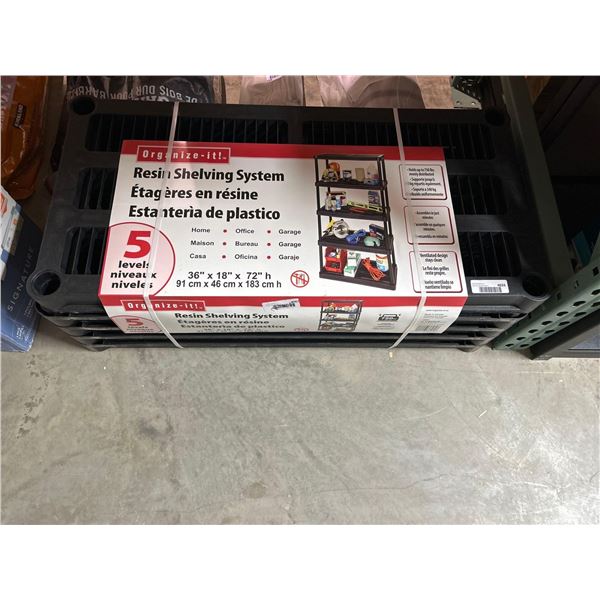 Organize-it! Resin shelving system 36"x18"x72"H