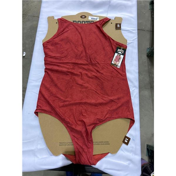 Ladies Roots one piece bathing suit size 18