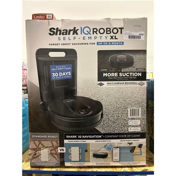 Shark IQ robot vacuum cleaner with self emptying docking base